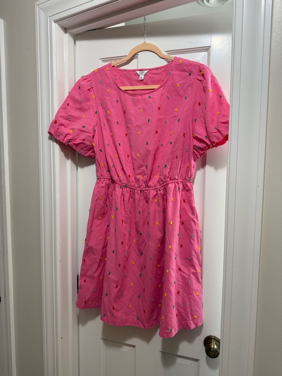 crown & ivy Dresses & Skirts - crown & ivy Bright Pink Puff-Sleeve Embroidered Casual Dress